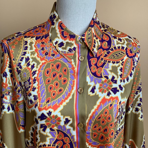 ZARA Multicolour Paisley Print Blouse Size M - Picture 6 of 13